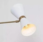 Handcrafted Double Sconce Mid Century Modern Raw Brass Wall Lamp