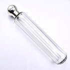 Art Deco Glass Vanity Dresser Jar 7 5  Sterling Silver Screw Lid England Antique
