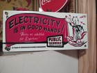 Vintage Reddy Kilowatt Porcelain Electricity Power Company Sign General Electric