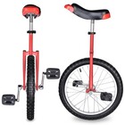 18  Wheel Unicycle Chrome Unicycles Cycling Outdoor Sports Fitness Exercise Red