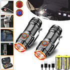 2x Led Rechargeable Mini Flashlight Magnetic Edc Pocket Torch Hat Light Headlamp