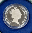 1992 Australia Proof Piedfort  925 Silver Coin - Emperor Penguin In Ogp
