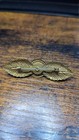 Vintage Gold Tone Leaf Brooch Pin Dark Red Round Center Stone Leaf Theme