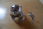 Ergonomic Stainless Steel Stealth Lock Male Chastity Cage Device Lock Ring