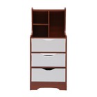 Antique 3 Drawers Nightstand Dark Brown Free Standing Cabinet Bedroom Organizer 