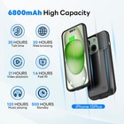 6800ma Portable Battery Charger Case Power Bank Cover For Iphone 15 Plus 6 7inch