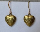Vintage Heart Locket With Flower And Heart Design Petite 5 8 Of 1  Earrings 1 