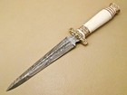 Beautiful Custom Hand Made Damascus Steel Hunting Dagger Knife Handle Bone