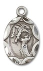 925 Solid Sterling Silver Saint St Francis Medal Pendant Necklace 18  Chain Gift