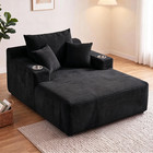 48 w X 67 d Oversized Chaise Lounge Sofa Chair With Cup Holders   Side Pocket