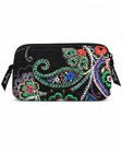Vera Bradley Quilted Zip Makeup Bag Black Multicolor Paisley