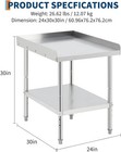 24 x30  Stainless Steel Grill Stand Work Table With Adjustable Legs 400 Lbs