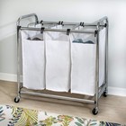 Honey-can-do Srt-01235 Heavy-duty Triple Laundry Sorter  Chrome white 70 Lbs