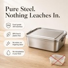 1400ml Stainless Steel Food Container Leak-proof Bento Lunch Box  Rectangle