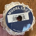 Vintage Spool Of Lace Trim Edging Floral 3 4  White 5 Yards Made In Mexico Retro