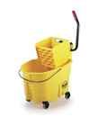 Rubbermaid 35 Qt Wavebrake Mop Bucket   Wringer Combo  Yellow  On Wheels