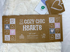 Cozy Chic Hearts Beige Baby Blanket Soft 30x40 Imprint Unisex Lovey Security Nwt