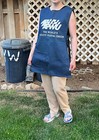 Vintage Apwu The World s Largest Postal Union Apron Bib Smock Workwear Denim Blu