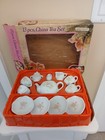 Vintage 90s Mini China Tea Set 13 Pc Pink Roses Child   s 4  Toy Pretend Play