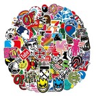 100 Pcs Cool Brand Sticker Stickers Vinyl Skateboard  Luggage Pack Logo S1