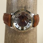 Vintage Fossil Men Jr-7561 Dress Metallic Steampunk Leather Quartz 34mm Watch 7 