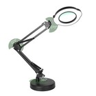 Real Glass Lens Magnifying Glass Desk Lamp W  Light  clamp 5 Color Modes