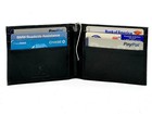 Black Leather Bifold Mens Spring Money Clip Slim Card Wallet