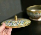 1960 s Vintage Floral Gold Metal Tin Biscuit Tin Container Made In England  Ll