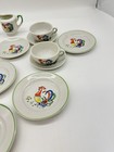 Vintage Child s 18 Piece China Tea Set Colorful Rooster Made In Japan Porcelain