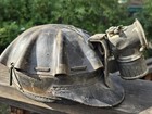  Miners Helmet Turtle Shell Hard Hat Justrite Carbide Lantern Lamp Antique