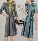 Vintage 1940s Simplicity Pattern Bust 34 Maternity  or Not  Drop Pleat Dress
