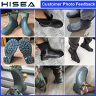 Hisea Men Neoprene Rubber Chelsea Rain Boots Waterproof Warm Mud Cold snow Boot