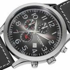 New Akribos Xxiv Ak603ss Men s Radiant Dial Black Stitched Leather Silver Watch