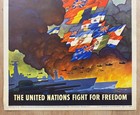 1943 The United Nations Fight For Freedom Poster By Leslie Ragan Wwii Original