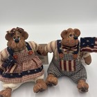 Lot Of 2 Russ Berrie Country Folks  Bearsy Ross patriotic Bear Free Shipping