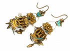 Antique Traditional Silver Gilded Earrings From China 1900 Approx 