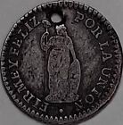 Rare Peru 1827 One Real 1 R   1840 Two Reales 2 R  9030 Silver Coin Lot Holed