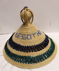 Pair Mokorotlo Basotho Hand Woven Traditional Native African Straw Hat Lesotho