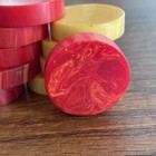 25 Vtg  Bakelite Catalin Backgammon Checkers Butterscotch   Red 190 Gr