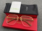 Cartier Gold Wood Rimless Square Eyeglasses T8200766 C2 Designer Frames