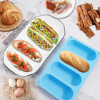 Canipha 2 Pack Hot Dog Bun Pan  Silicone Hot Dog Bun Molds Sausage Mold Nonstick