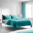  Bedspread Coverlet Set Blue-ocean Teal     Prestige Queen   Full Blue Ocean Teal