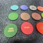 11 Vintage Paulson Clay Casino Poker Chip Manufacturer Color Sample Lot