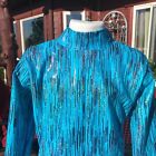 Blue  Western Show Shirt  Pleasure  Rodeo  Leadline  Slinky  Girl Xs S M L Xl