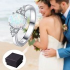 Natural Ethiopian Opal Stone 925 Sterling Silver Handmade Ring Wedding For Gift