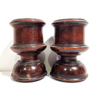 Pair Of Antique Turned Wood Display Stands     Pedestal Bases For Statue Sculpture