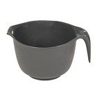 Plastic Mixing Bowl 3 Quart Heavy Duty Grey With Handle Pour Spout Non-slip