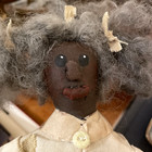 Vtg Primitive Black Folk Art Doll 9  Artisan Handmade Texas 1990s Miss Mae