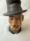 Antique Pipe Tobacco Jar  Terra-cotta Figural Head 