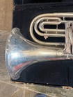 King 1124 Silver  Marching Baritone With Case And Mouthpiece  Made In Usa